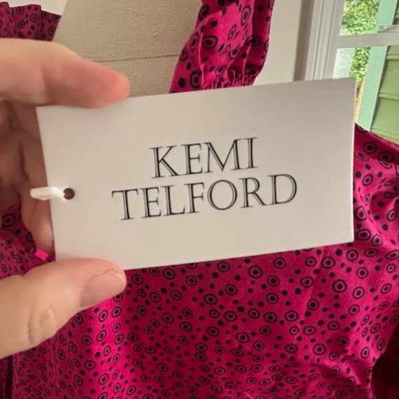 NWT Kemi Telford OS Hot Pink Midi Dress, cotton - Picture 4 of 7